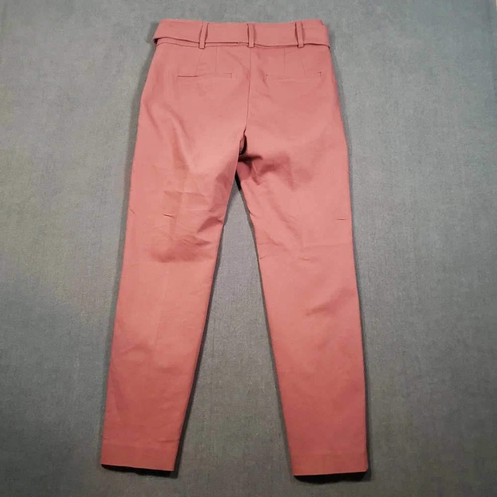 RW&CO Trousers Womens 6 Pink Belted High Rise Tapered Ankle Pants